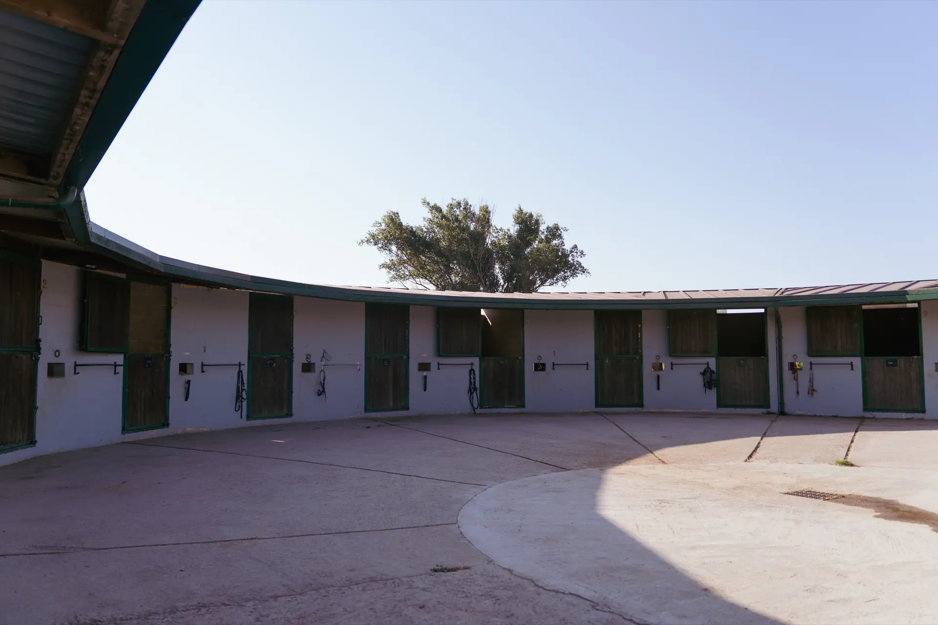 The stable yard at the AH Endurance Team base in Girona